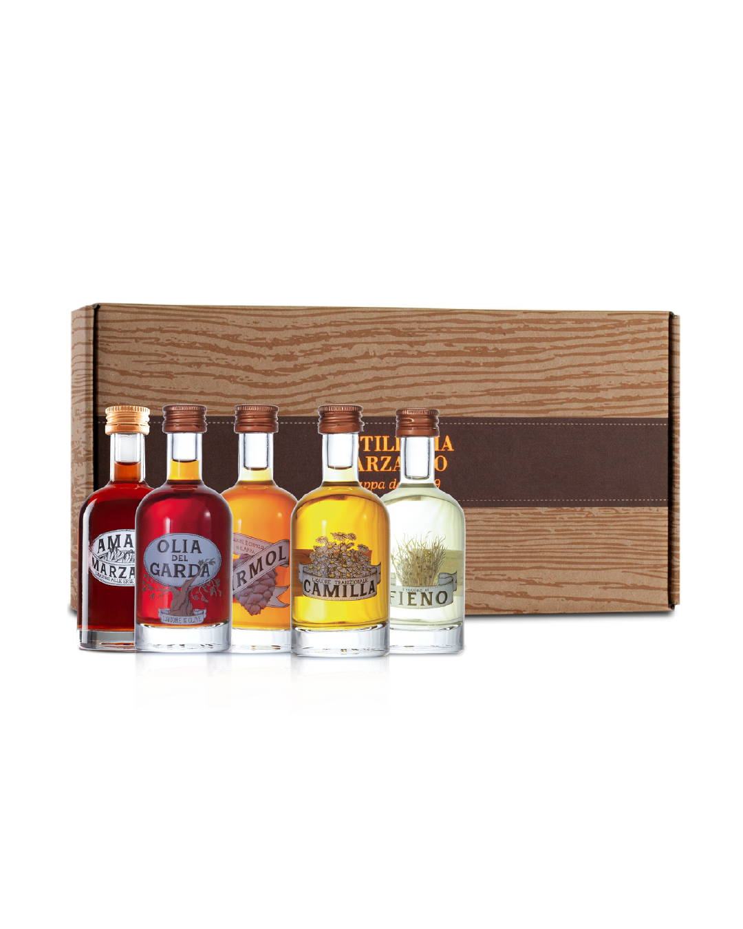 Set degustazione Marzadro Infusioni, selezione di grappe alle erbe