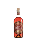 Altolago Bitter Marzadro, bottiglia del bitter trentino su sfondo bianco