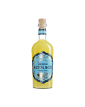 Altolago limone analcolico Marzadro, bottiglia del limoncino su sfondo bianco