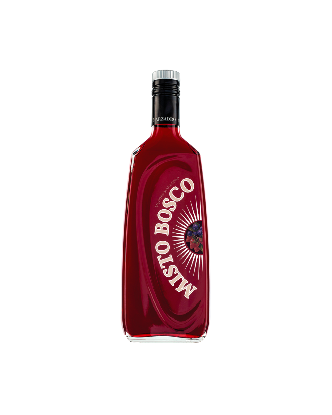 Liquore Marzadro Misto Bosco, bottiglia del liquore ai frutti di bosco