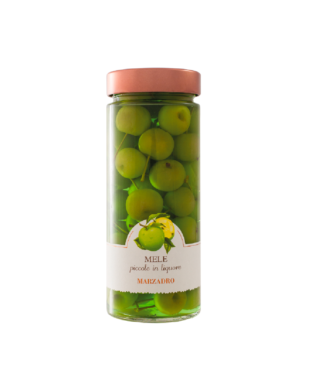 Marzadro Mele piccole in liquore, vasetto con mele intere conservate